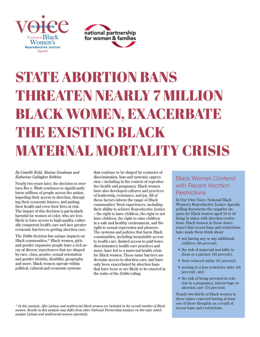 State Abortion Bans Threaten Nearly Seven Million Black Women
