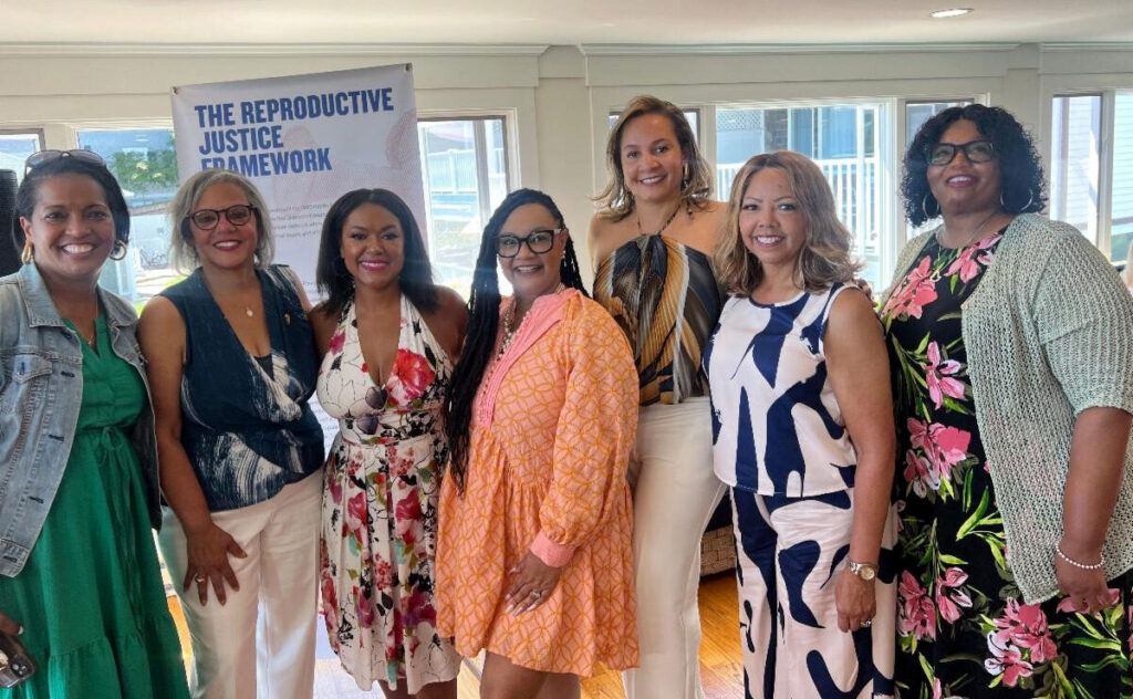 L–R: Rep. Jahana Hayes, Rep. Robin Kelly, Tiffany Cross, Rep. Nikema Williams, Regina Davis Moss, Rep. Lucy McBath, and Board Chair Kim Kendrick ome together for a powerful conversation about political possibility, Black women’s leadership, and the future we are shaping together.