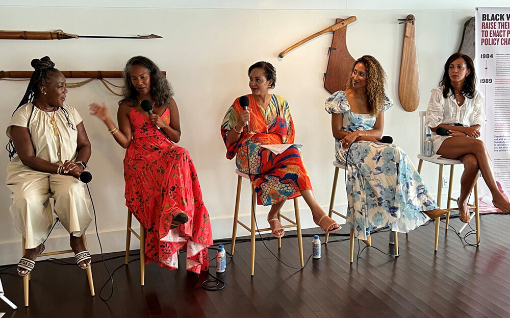 L–R: Stephanie Tavares-Rance, Mara Brock Akil, Regina Davis Moss, Elaine Welteroth, and Maisha Closson dive into the emotional truth of their work illuminating why storytelling is not just art, but a form of justice