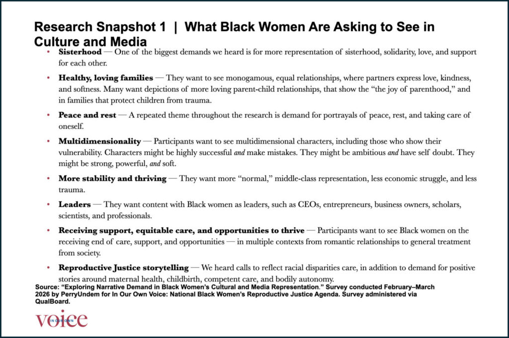 Research Snapshot 1 | What Black Women Are Asking to See in Culture and Media